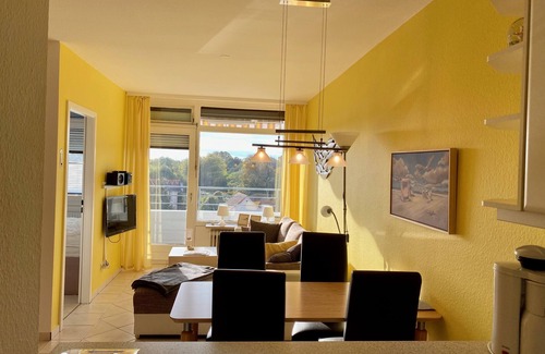 Dahme Apartment | Sunny vacation apartment Boje51 in Dahme: 1 min. to the beach, modern, with south-facing balcony