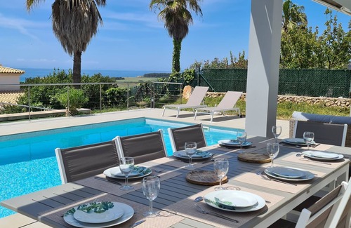 Sant Jaume Mediterrani House | Superb modern villa with swimming pool. Magnificent views of Son Bou beach. Beaches on foot