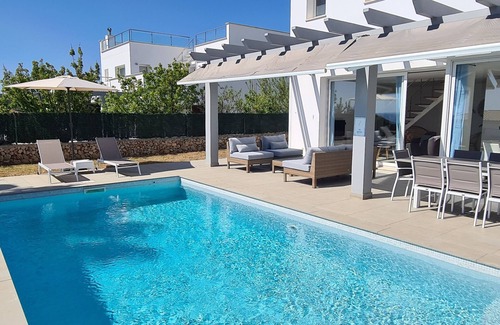 Sant Jaume Mediterrani House | Superb modern villa with swimming pool. Magnificent views of Son Bou beach. Beaches on foot