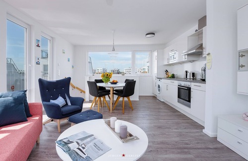 Olpenitz House | Surfer's Bay- floating house, sauna, roof terrace with water view, beach chair