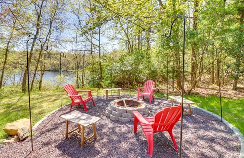 Long Pond House | Swim Dock and Game Room Lakefront Poconos Cabin!