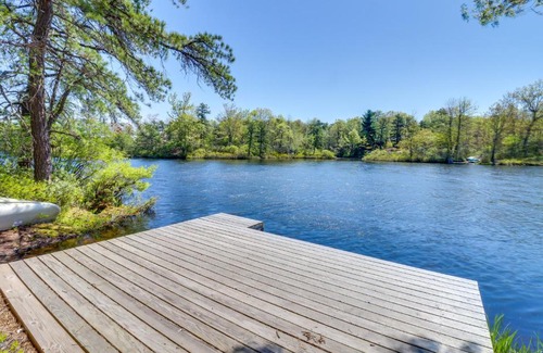 Long Pond House | Swim Dock and Game Room Lakefront Poconos Cabin!