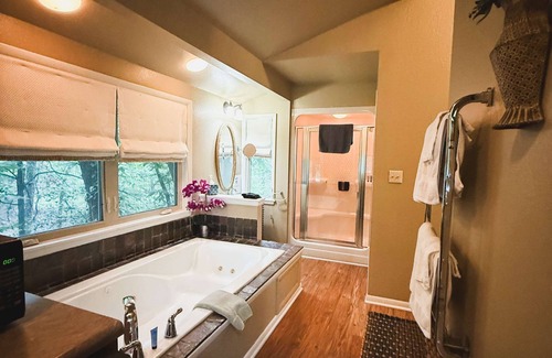 Eureka Springs Cottage | Swiss Chalet Treehouse with Jacuzzi
