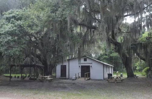 Sapelo Island Apartment | Tea Cake Cottage Suite nestled among 200 year old Live Oaks