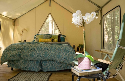 Kauneonga Lake RV Rental | Tentrr Signature Site - Ramble On at the Tentrr Catskill Retreat - Stream View