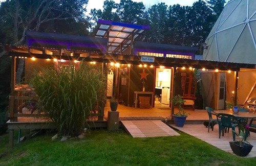 Hemphill Heights House | The Artful Dome Mtn Retreat in the Smokies with fire pit & stream