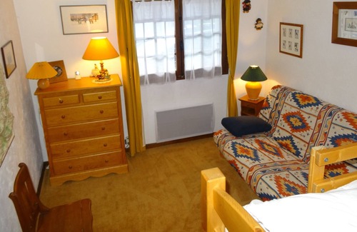 Le Bettex Apartment | THE BETTEX 1450m Near the slopes 2 rooms 2/6 people, Lounge overlooking Mont Blanc