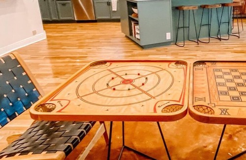 Mars Hill House | The fun house: fire pit, hot tub, fishing, pond, pizza oven & outdoor movie gear