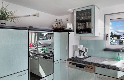 Muritz Boat Rental | The House Boat 'Fritze Bollmann ' with Lake View, Private Terrace and Wi-Fi