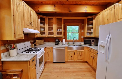 Cherokee Cabin | The Ridge: Fire Pit, Screened Porch, Scenic Views, Gas Grill, Full Kitchen, Pet-Friendly