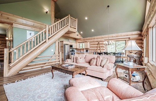Sunday River Area Cabin | The Right Stuff Rental - Custom log home nestled in the trees! Minutes to Sunday River!