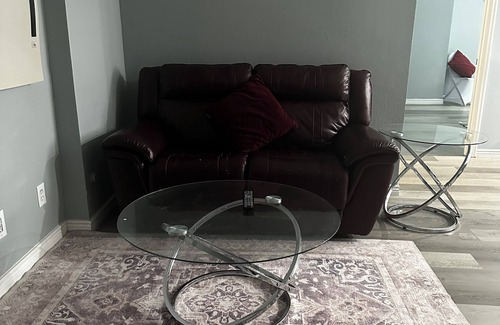 Aurora House | The room has bathroom and king size bed and a shared living room. Super cozy!