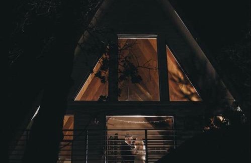 Running Springs Ski Chalet | The Scandia “A-Frame Chalet” Fireplace & Hot tub