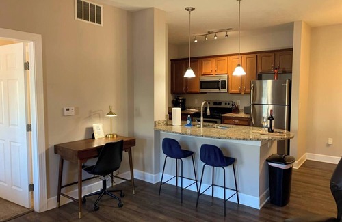 Westerville Apartment | The Snowbird Suite | No Steps | Walk-In Shower!