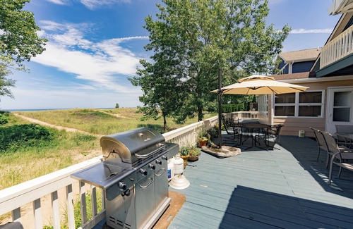 Michigan City Apartment | The View from this Lakeside Cottage with Beach in Backyard, is BEAUTIFUL!