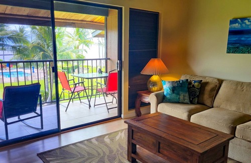 Kaunakakai House | Third-floor condo with ocean views, WiFi, pool, grills & washer/dryer