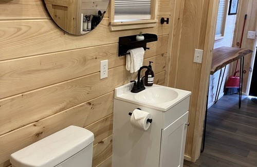 Grand Junction House | Tiny home with one queen bed on main floor.