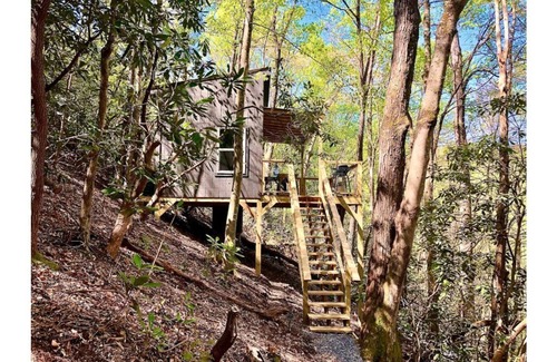 Cosby Cabin | Treehouse Glamping 2 bordering GSMNP, Off-Grid