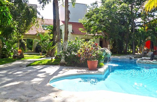 Playacar Fase II Villa | Tropical garden setting, 15 minute walk to 5th Ave, Cenote Style Pool!