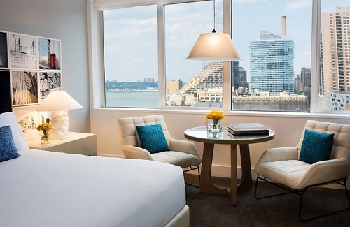 Hell's Kitchen Hotel | Two Queen Deluxe Room at Ink 48 Hotel, Pets Allowed, Close to Rockefeller Center