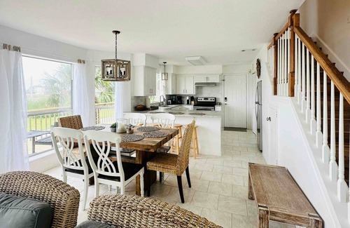 Pointe San Luis House | Two-story Gulf view retreat with furnished deck, washer/dryer, central AC