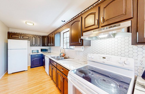 Timberland Acres House | Two-story home with large deck, private bbq grill, and scenic views