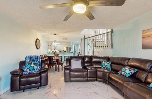 Inverness House | Two-story townhome with lake access, pool, bbq grill, screened patio
