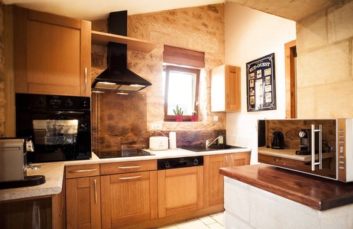 Montfort House | Typical stone house. Heated swimming pool, garden , stunning view