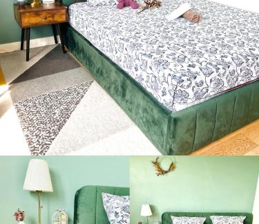 Montrouge Apartment | Un Cocon Vert Canard à côté Paris 14ème - 3 pièce de 70m2 avec 2 chambres et un grand salon lumineux