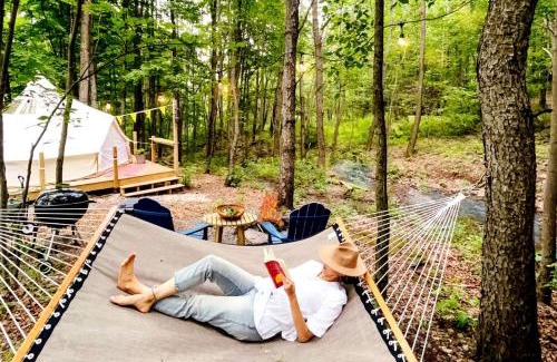 Roxbury Other | Unique Cozy Bell Tent with Wooden Deck in New York
