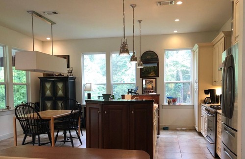 Carriere Other | Upscale cabin on 12 acres with stocked pond, great porch, and gourmet kitchen!