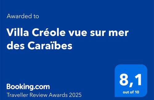Le Carbet Villa | Villa Créole vue sur mer des Caraïbes et montagne Pelée