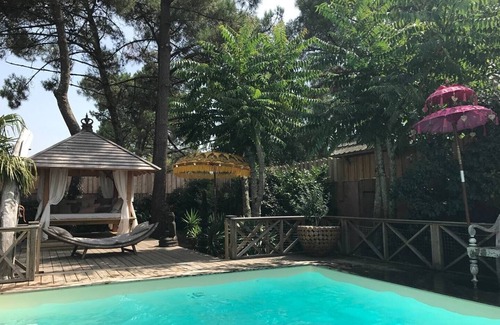 Lacanau-Ocean House | Villa "Douceur Exotique" with swimming pool for 12 people between lake and ocean