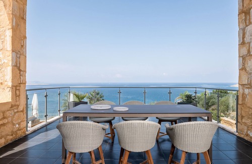 Chorafakia Villa | Villa Emilia front sea amazing sunset , large swimming pool can be heated .