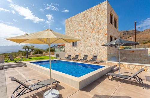 Megala Chorafia Villa | Villa Lulla: Large Heated Private Pool, Sea Views, A/C, WiFi