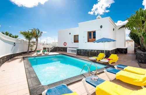 Puerto Calero Villa | Villa Ramos Dos: Large Heated Private Pool, Sea Views, A/C, WiFi