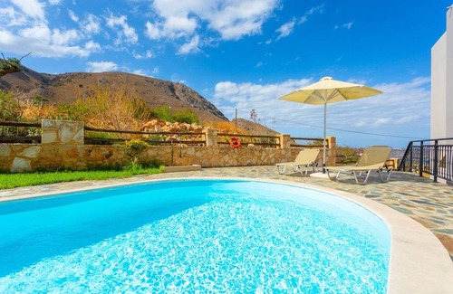 Megala Chorafia Villa | Villa Stratos: Large Private Pool, Sea Views, A/C, WiFi, Eco-Friendly