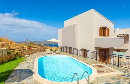Megala Chorafia Villa | Villa Stratos: Large Private Pool, Sea Views, A/C, WiFi, Eco-Friendly