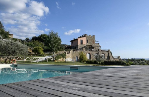 Montaione Villa | Villa with A/C, private pool, internet, TV, patio, panoramic view, parking, close to San Gimignano