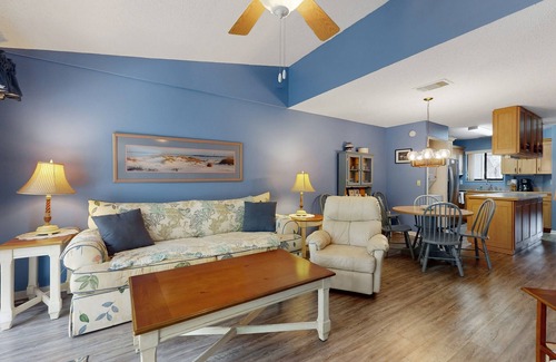New Smyrna Beach Villa | Villa with Patio & Shared Pools, Sauna, Tennis & Gym - One Block to Beach, Dogs OK
