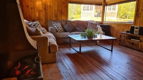 Curacautin House | Vista al volcán con tinaja y río en Conguillío