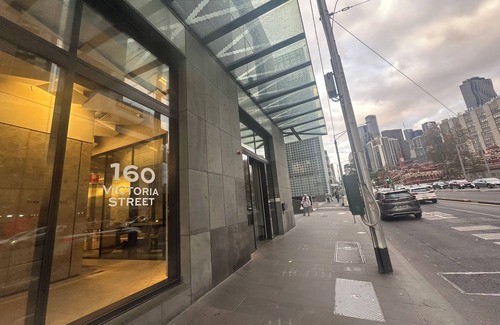 Carlton South Apartment | Walk through the art-filled lobby, neighbour to the world-renowned Royal Melbourne Institute of Technology (RMIT).