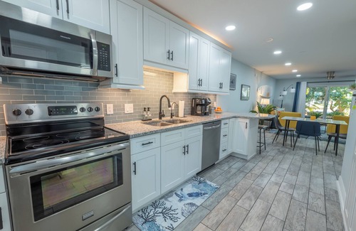 Latana Oceanfront Condo | WALK to the BEACH! Hip 2-bedroom/2 bath island condo in Indian Harbour Beach