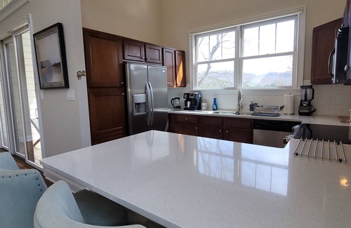 Andersonville Condo | Water view condo w/free attraction tickets, a jetted tub, & fireplace