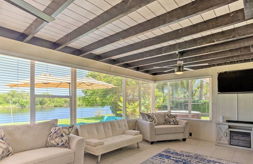 Lake Clarke Shores House | Water-view home near the beach with private hot tub, deck, boat access, grill