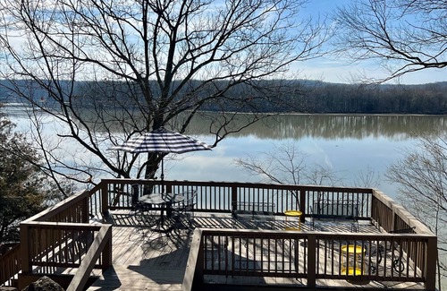 Cadiz House | Waterfront A-Frame with Covered Dock on Beautiful Lake Barkley