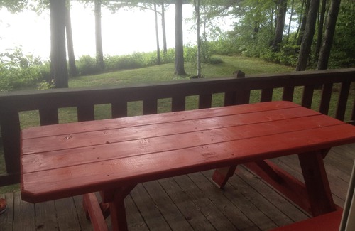 Conway Ski Chalet | Waterfront Chalet with private beach in the White Mountains of New Hampshire.