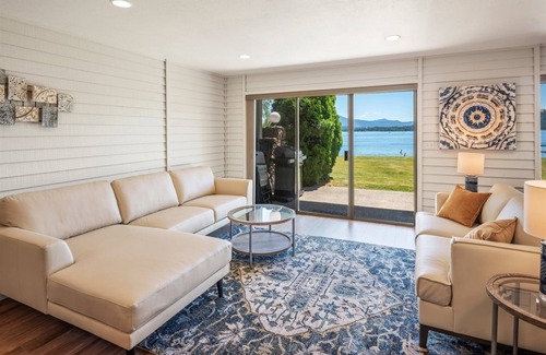 Sandpoint Condo | Waterfront condo w/dedicated boat slip, Tennis, Pool in Summer. Pet friendly!