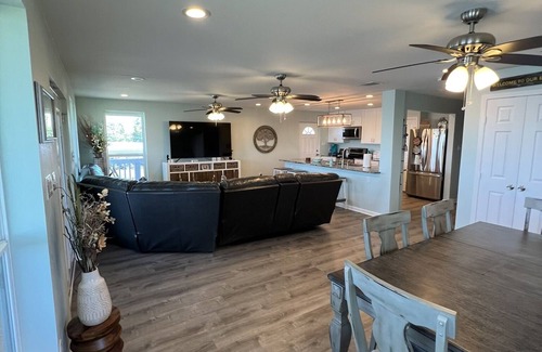 Hitchcock House | Waterfront dream home with fishing pier minutes from West Bay!
