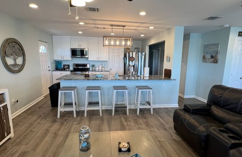 Hitchcock House | Waterfront dream home with fishing pier minutes from West Bay!